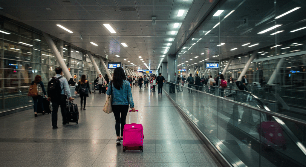 Persona en un aeropuerto